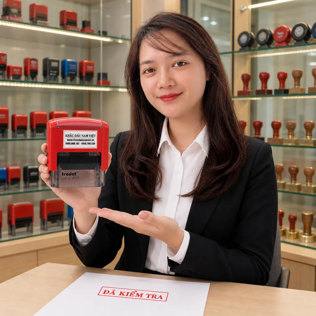 Mặt dấu đã kiểm tra thường ghi gì và trông như thế nào?