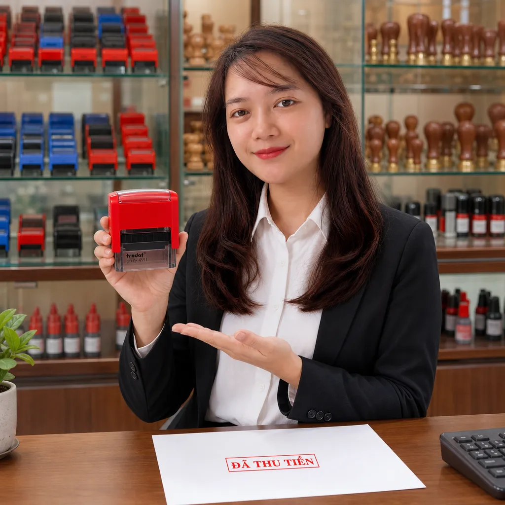 Các loại mực dấu & khay lăn tay shop bán