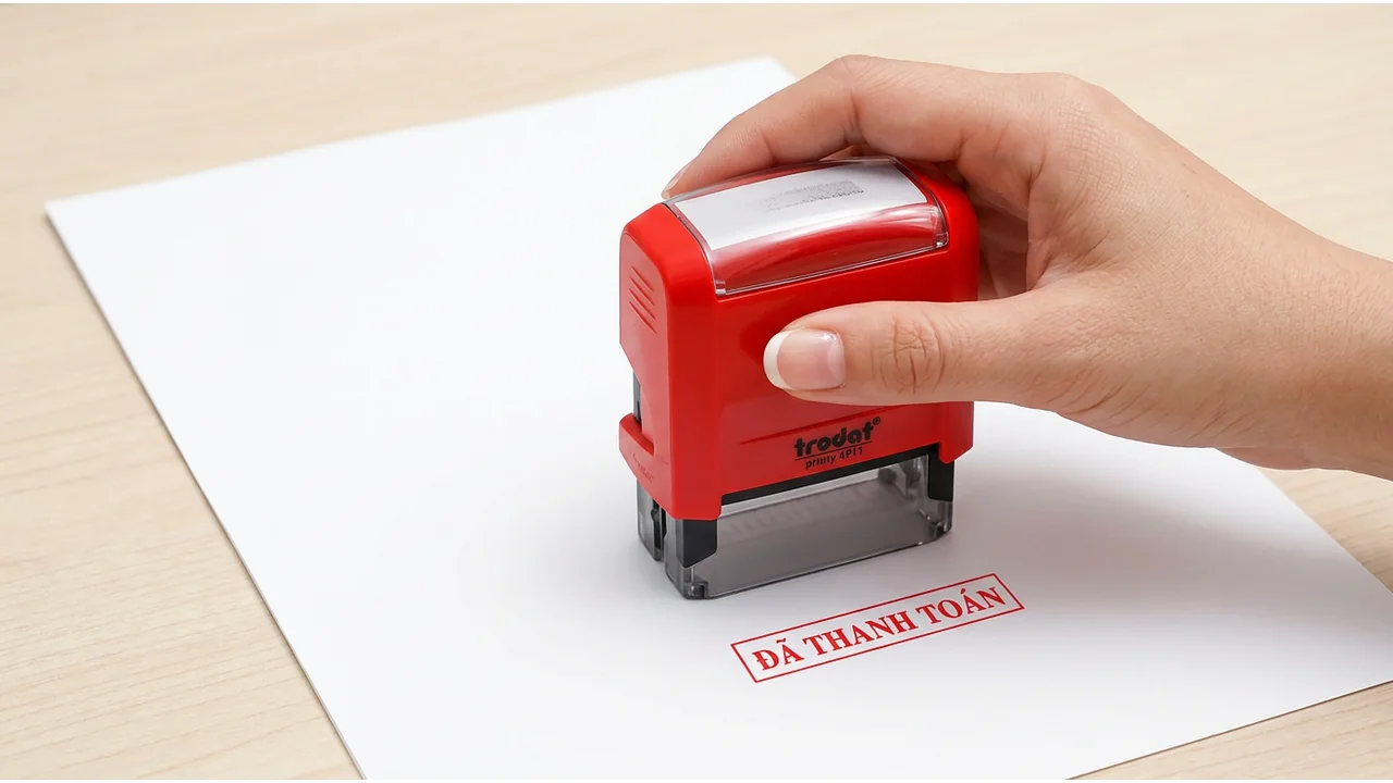 Mẫu nội dung và kích thước nào phù hợp cho dấu đã thanh toán?
