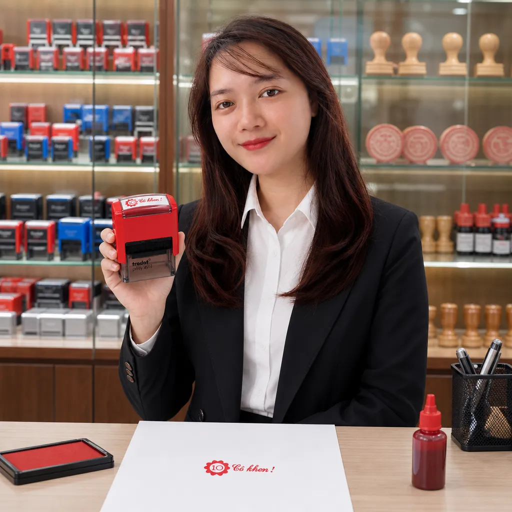 Dấu tự động và dấu liền mực – loại nào phù hợp hơn khi đóng hàng ngày lên vở học sinh?