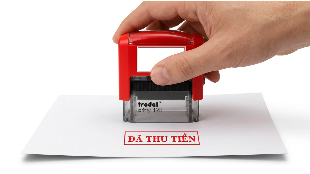 Khắc dấu đã thu tiền