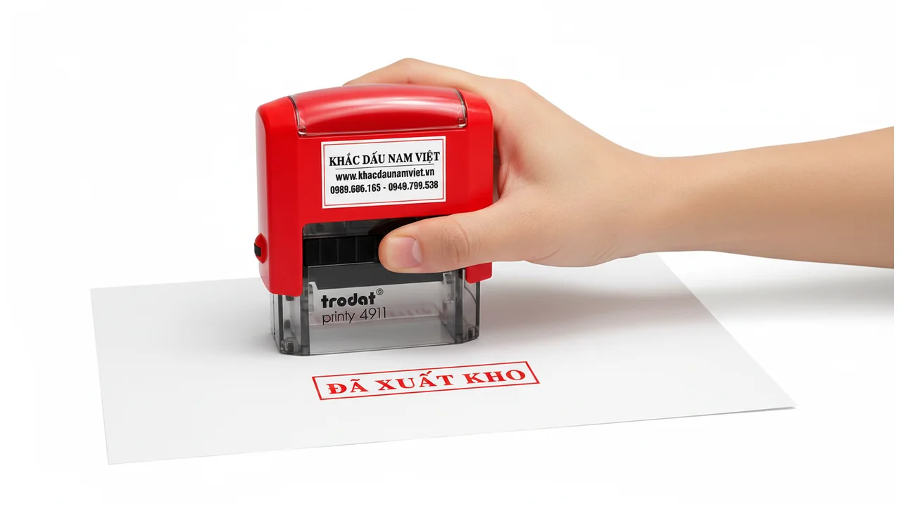 Khắc dấu đã xuất kho