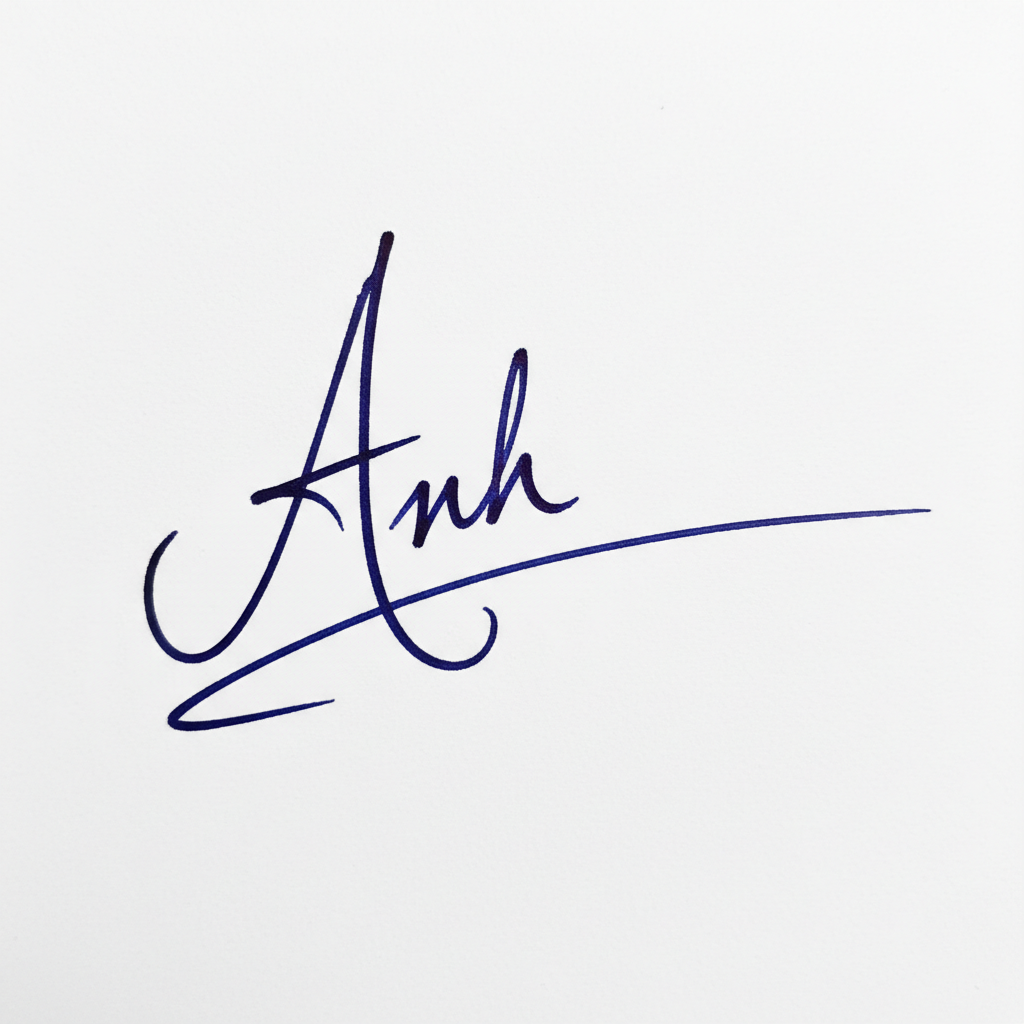 Mẫu chữ ký tên Anh số 1