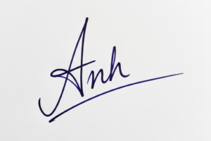 Mẫu chữ ký tên Anh số 1