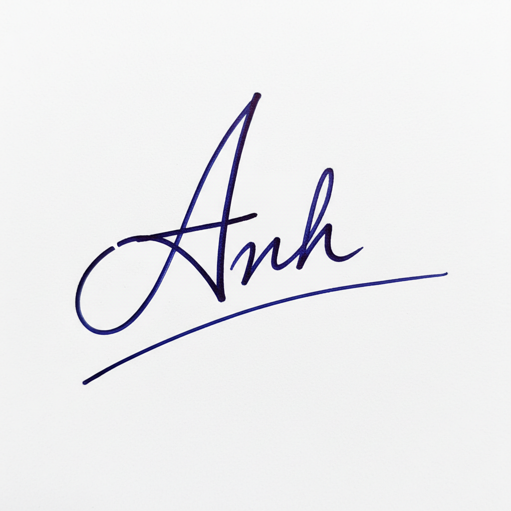 Mẫu chữ ký tên Anh số 1