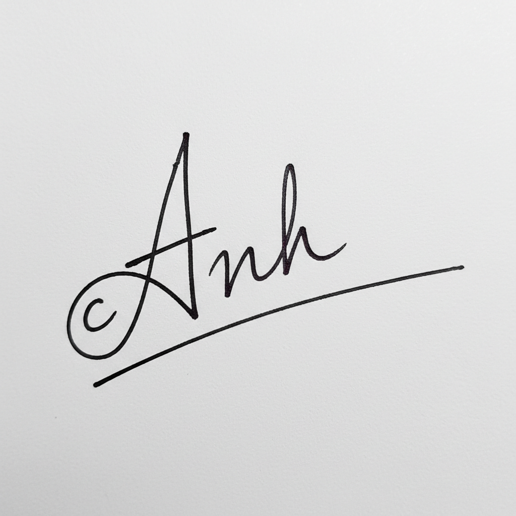 Mẫu chữ ký tên Anh số 2