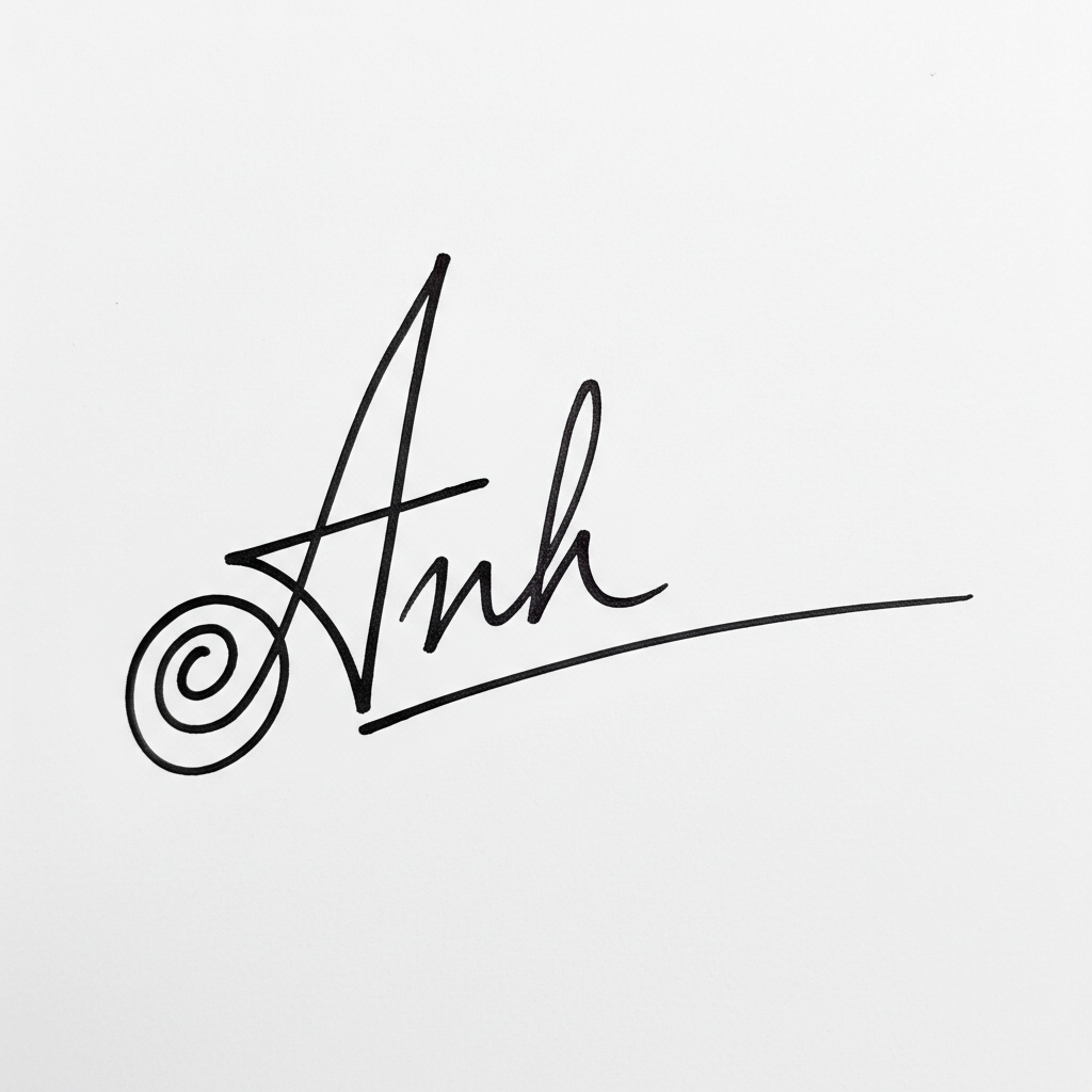 Mẫu chữ ký tên Anh số 2