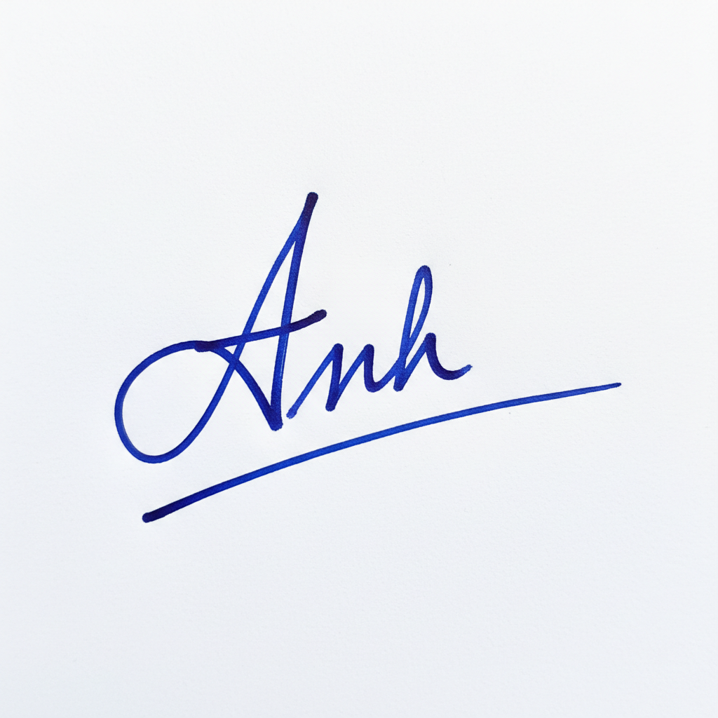 Mẫu chữ ký tên Anh số 3