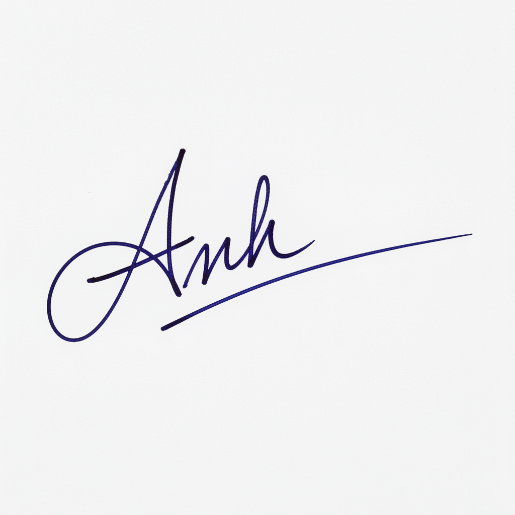 Mẫu chữ ký tên Anh số 4