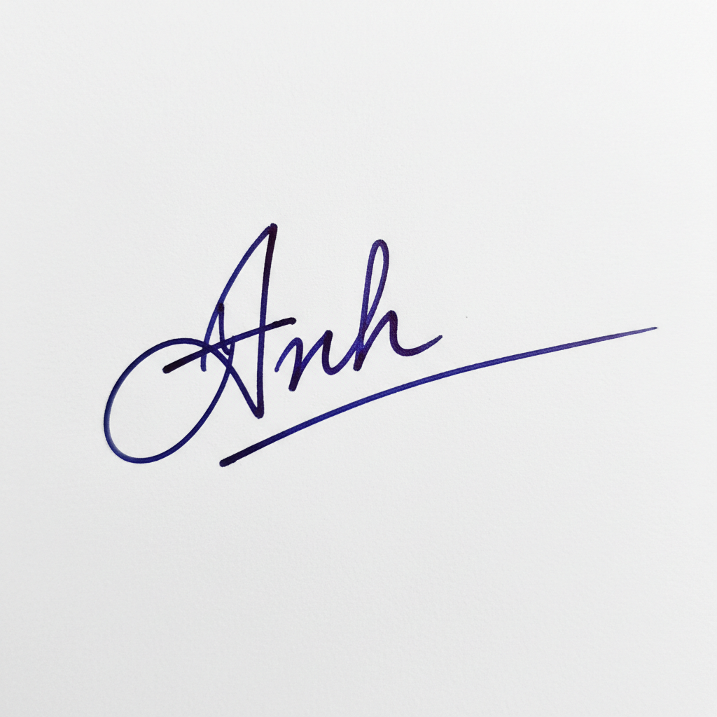 Mẫu chữ ký tên Anh số 4