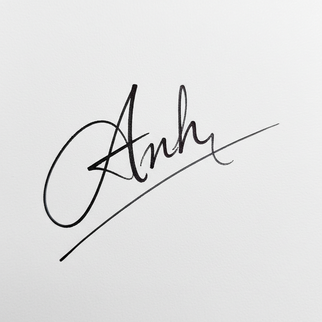 Mẫu chữ ký tên Anh số 5