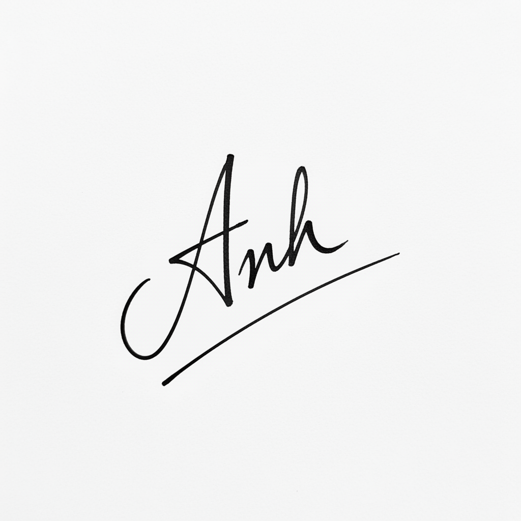 Mẫu chữ ký tên Anh số 5