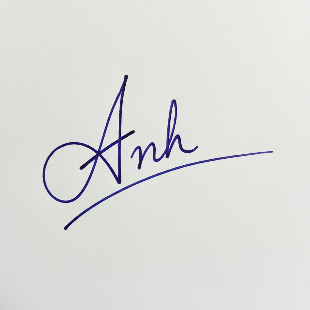 Mẫu chữ ký tên Anh số 6