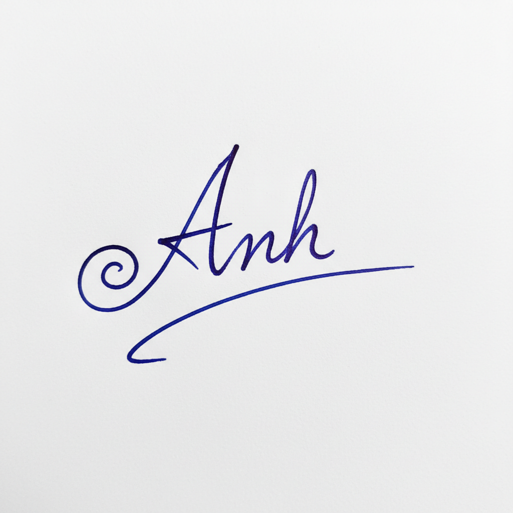 Mẫu chữ ký tên Anh số 6