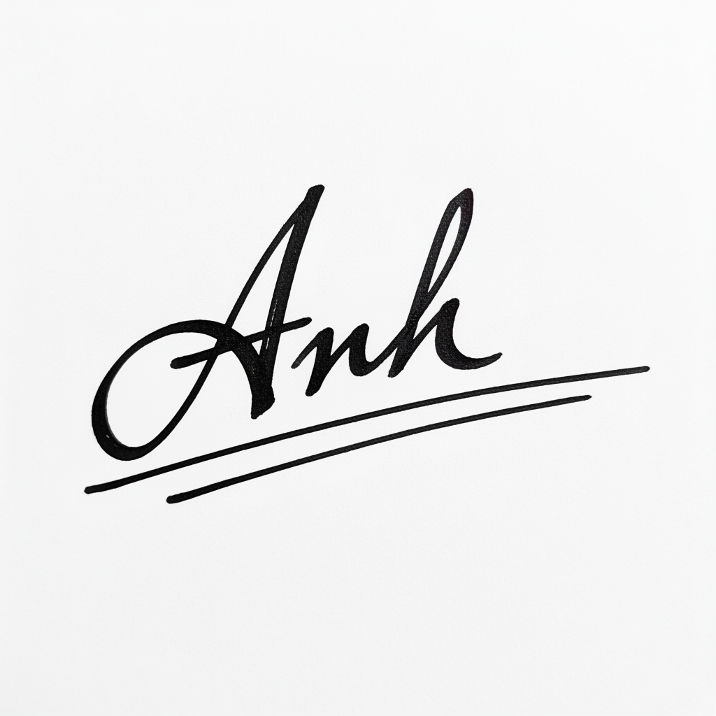 Mẫu chữ ký tên Anh số 7