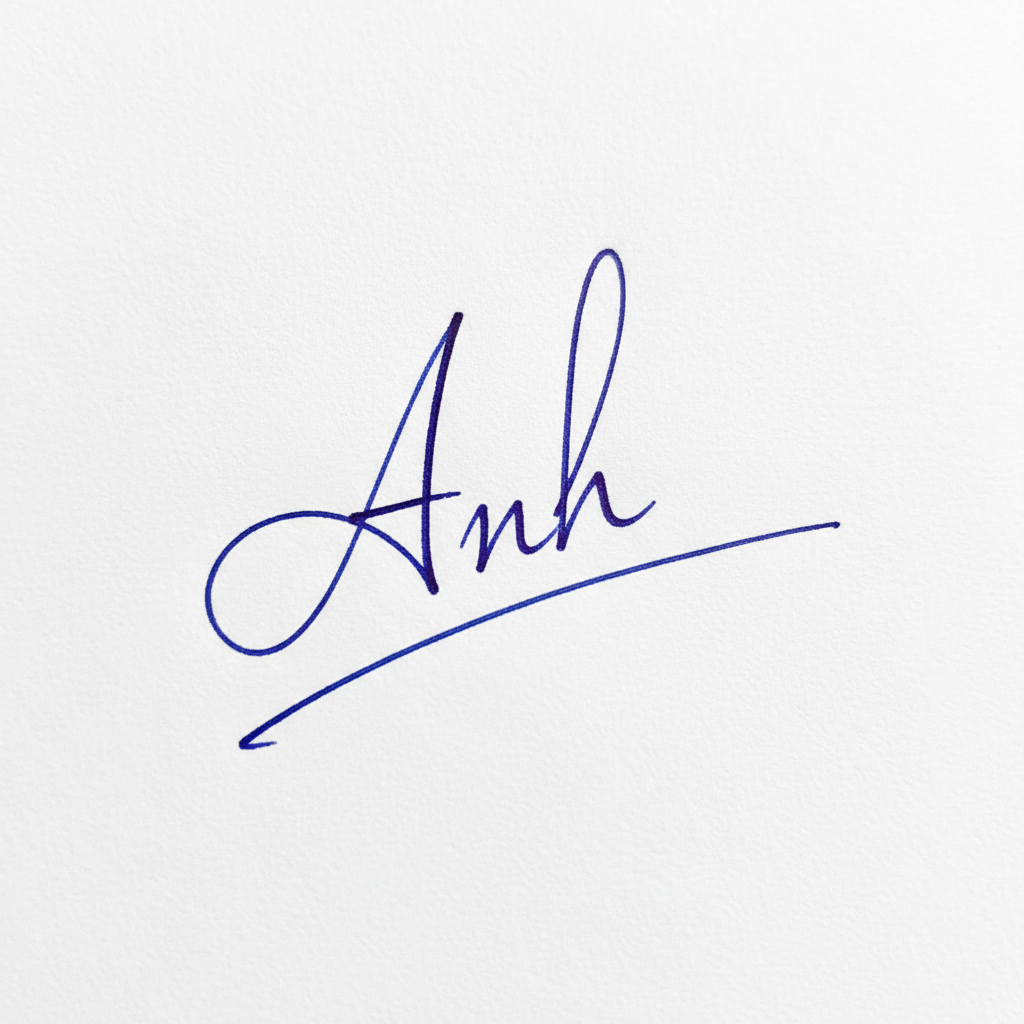 Mẫu chữ ký tên Anh số 8