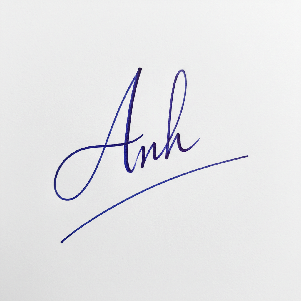 Mẫu chữ ký tên Anh số 8