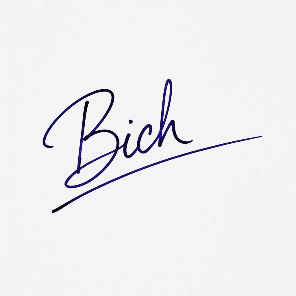 Mẫu chữ ký tên Bích số 1