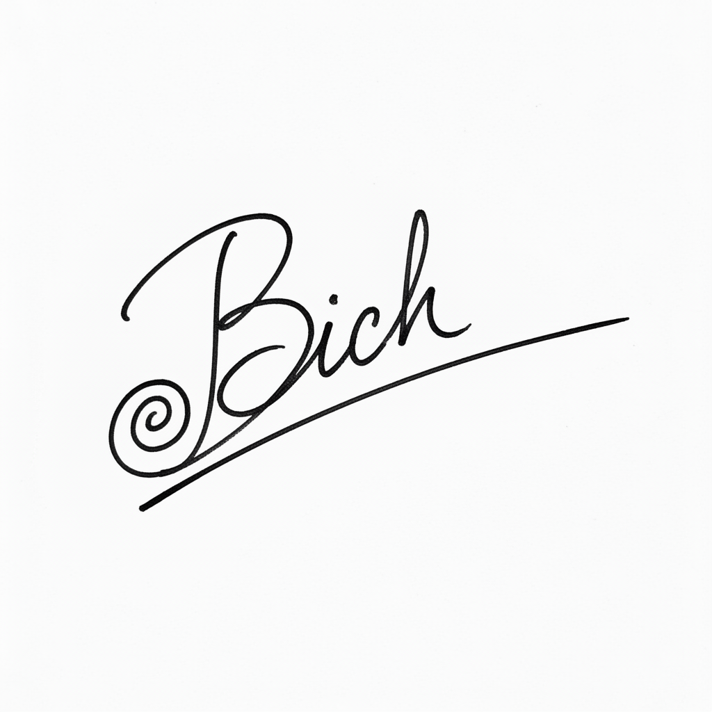 Mẫu chữ ký tên Bích số 2