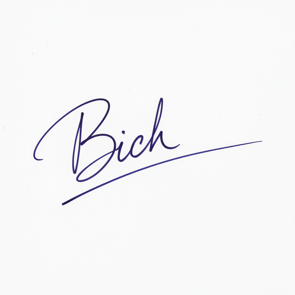 Mẫu chữ ký tên Bích số 4