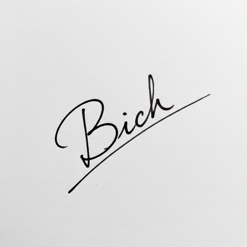 Mẫu chữ ký tên Bích số 5