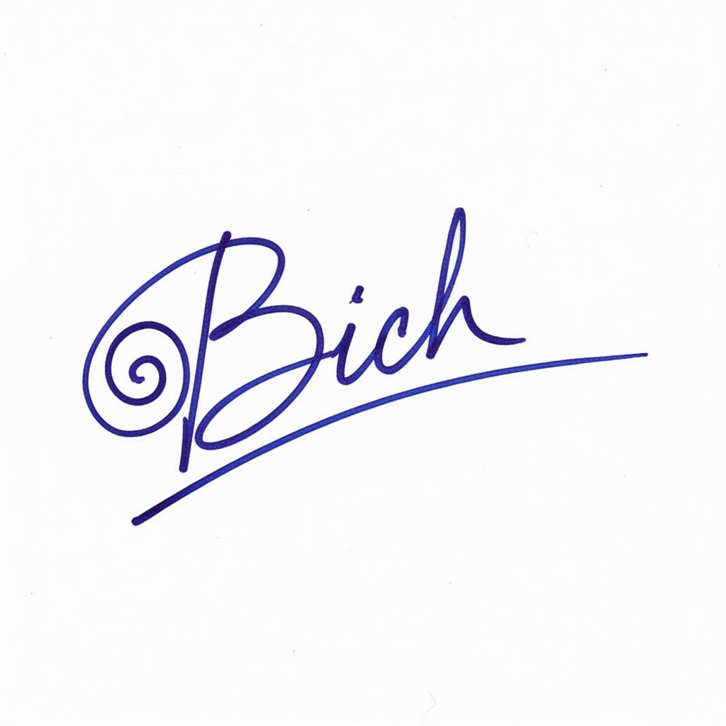 Mẫu chữ ký tên Bích số 6