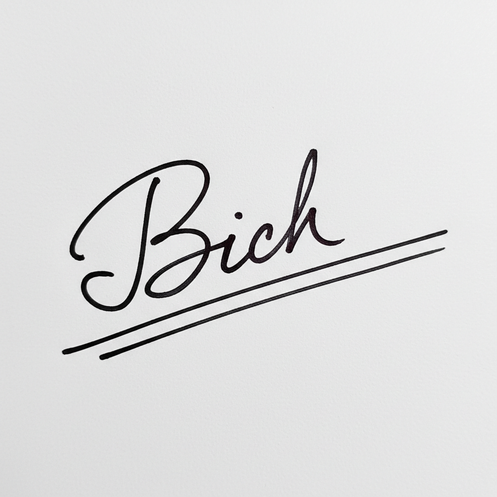 Mẫu chữ ký tên Bích số 7