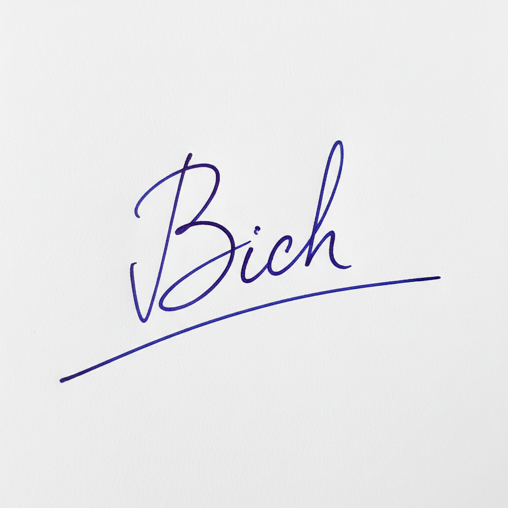 Mẫu chữ ký tên Bích số 8