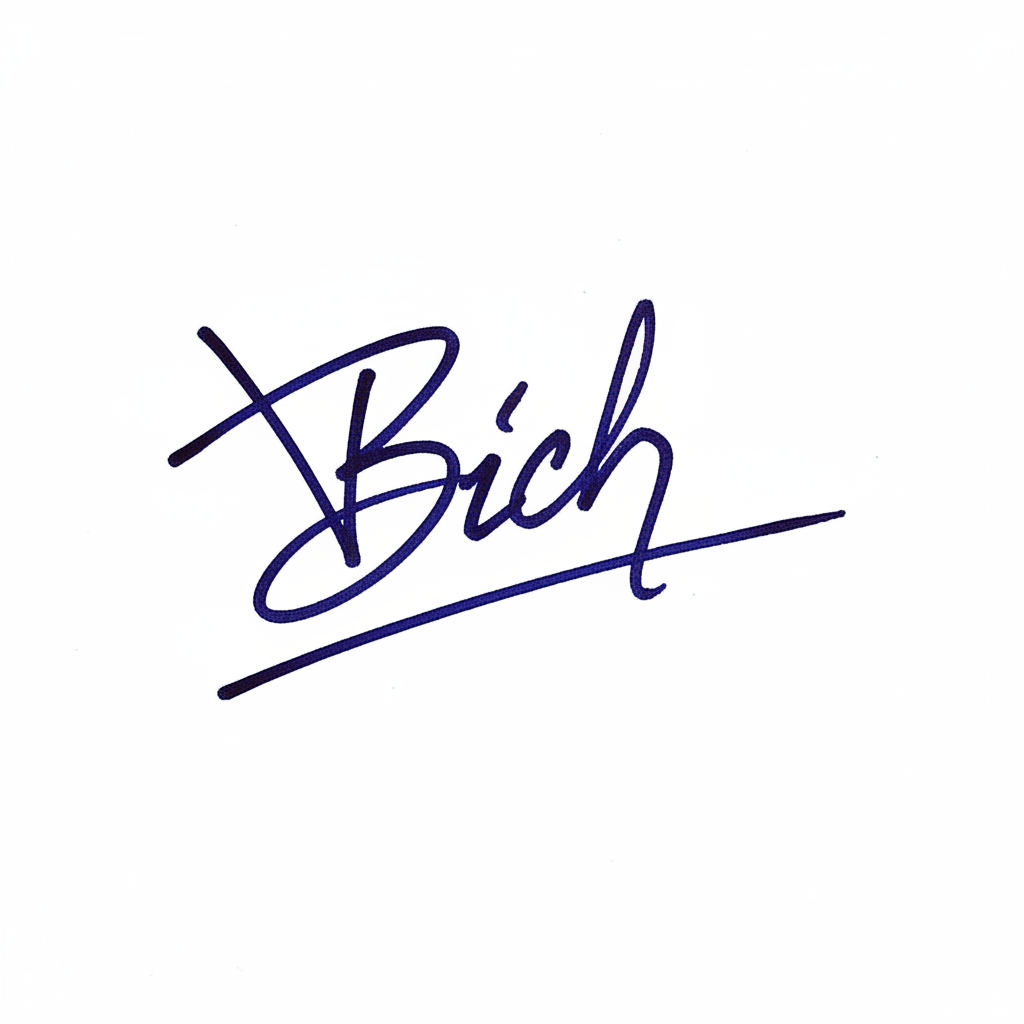 Mẫu chữ ký tên Bích số 9