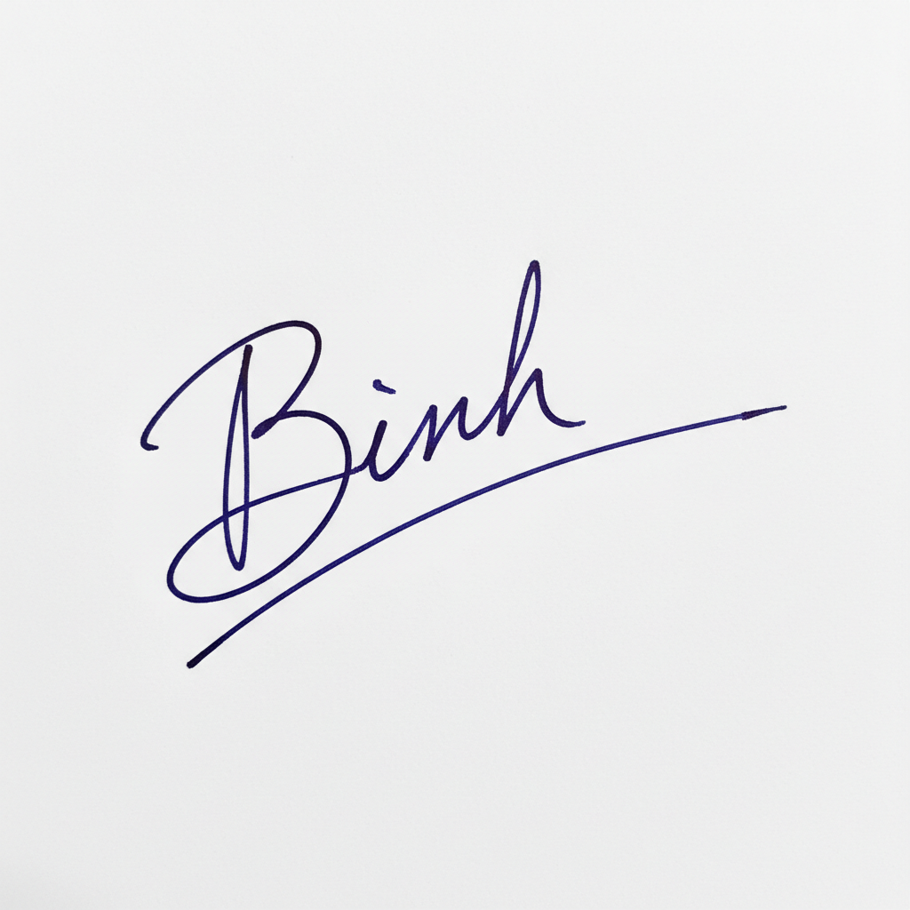Mẫu chữ ký tên Bình số 1