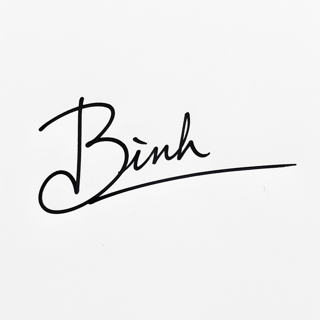 Các Mẫu Chữ Ký Tên Bình: Bí Quyết Tạo Dấu Ấn Độc Đáo và Thu Hút May Mắn Mẫu chữ ký tên Bình số 2