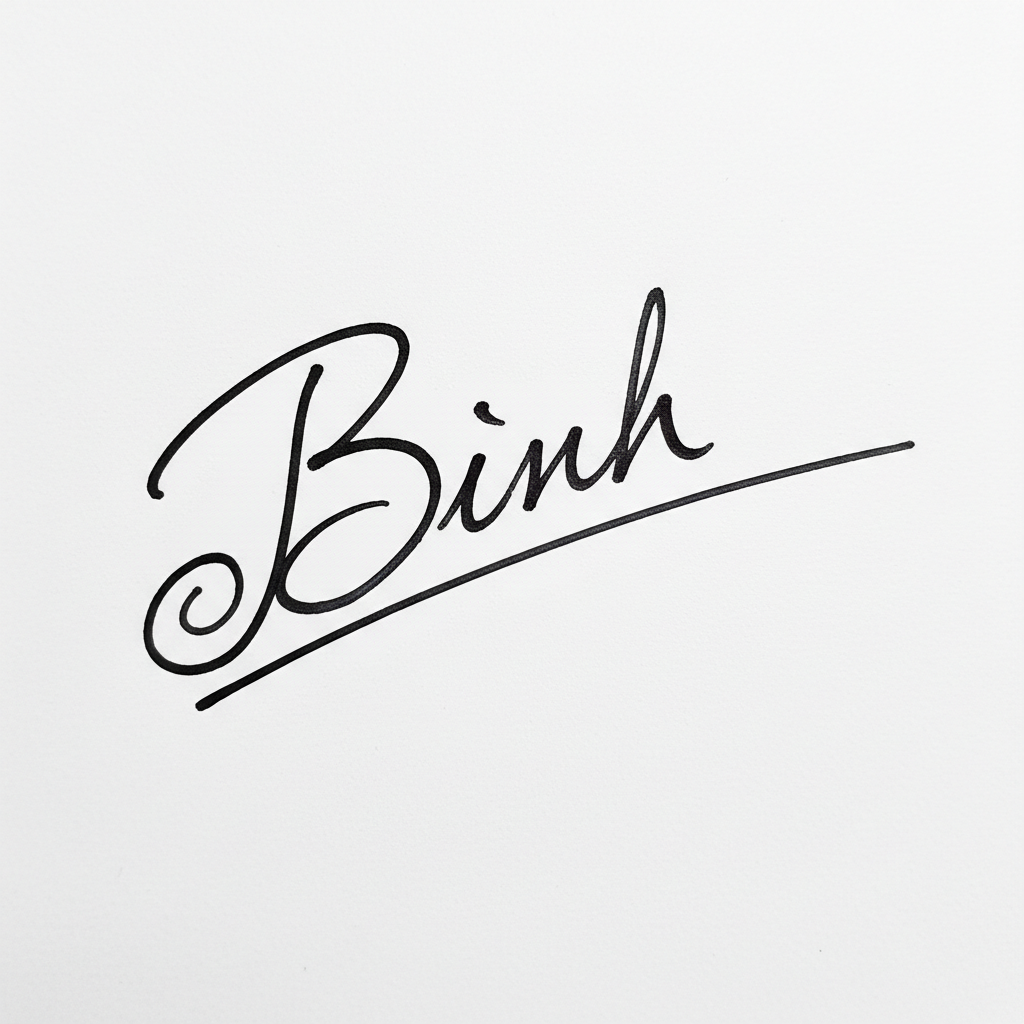 Mẫu chữ ký tên Bình số 2
