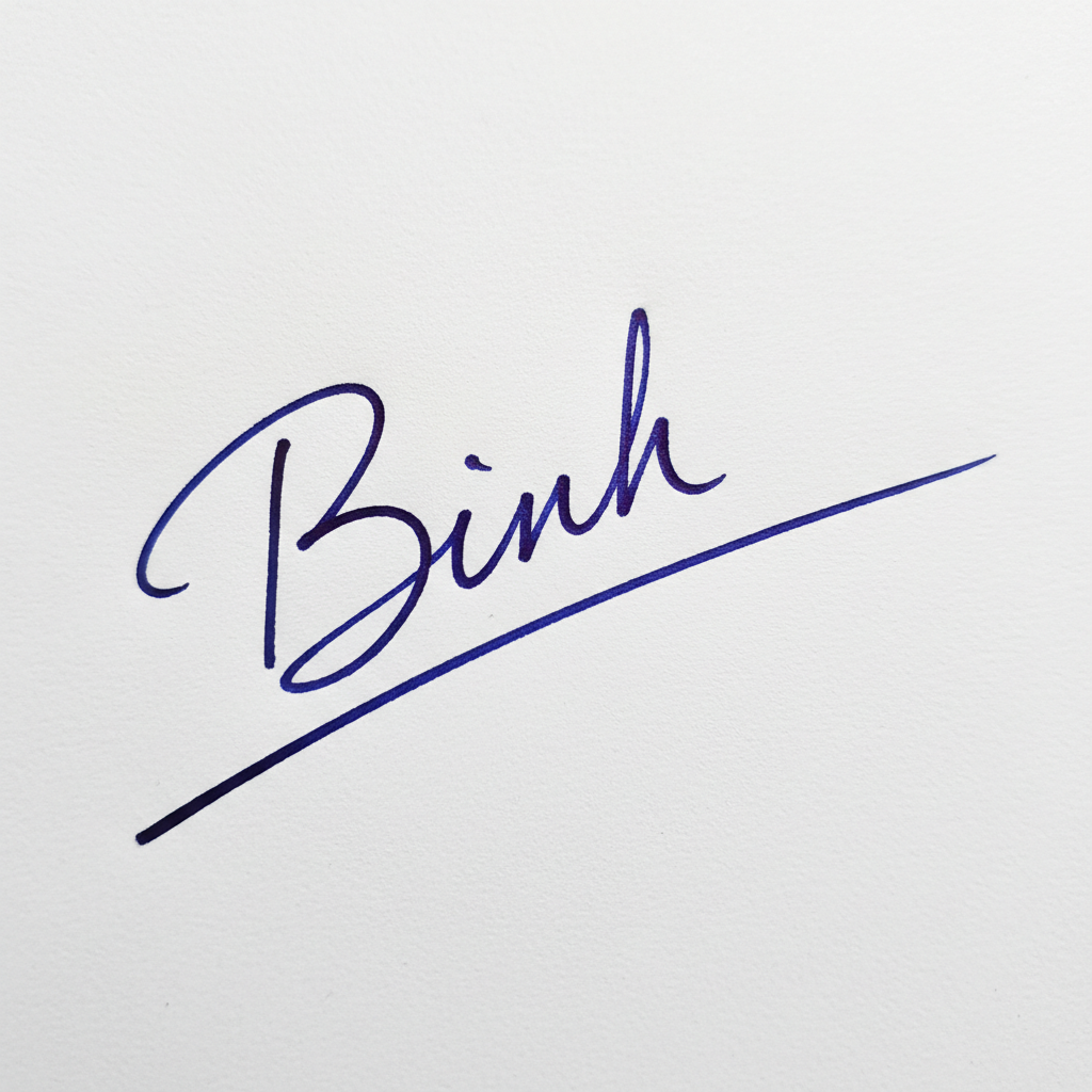 Mẫu chữ ký tên Bình số 3