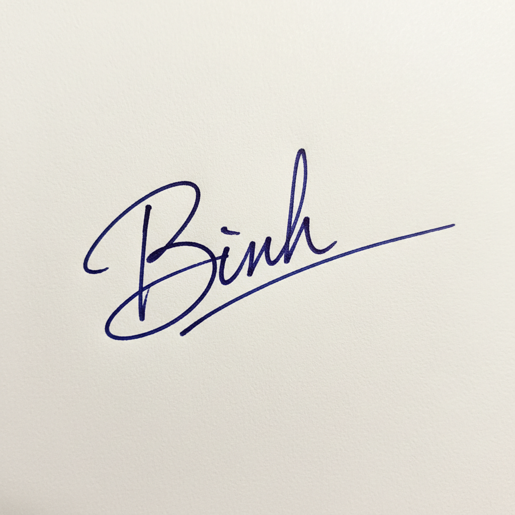 Các Mẫu Chữ Ký Tên Bình: Bí Quyết Tạo Dấu Ấn Độc Đáo và Thu Hút May Mắn Mẫu chữ ký tên Bình số 4