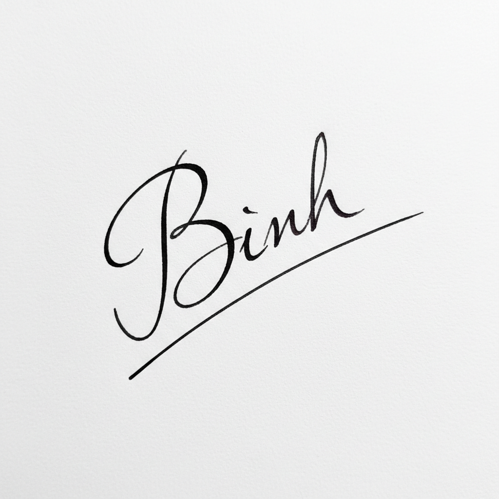 Mẫu chữ ký tên Bình số 5