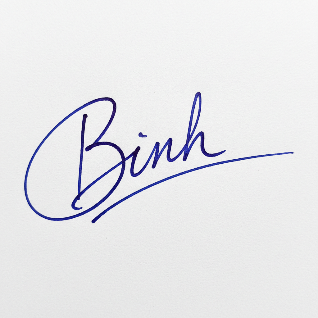 Các Mẫu Chữ Ký Tên Bình: Bí Quyết Tạo Dấu Ấn Độc Đáo và Thu Hút May Mắn Mẫu chữ ký tên Bình số 6