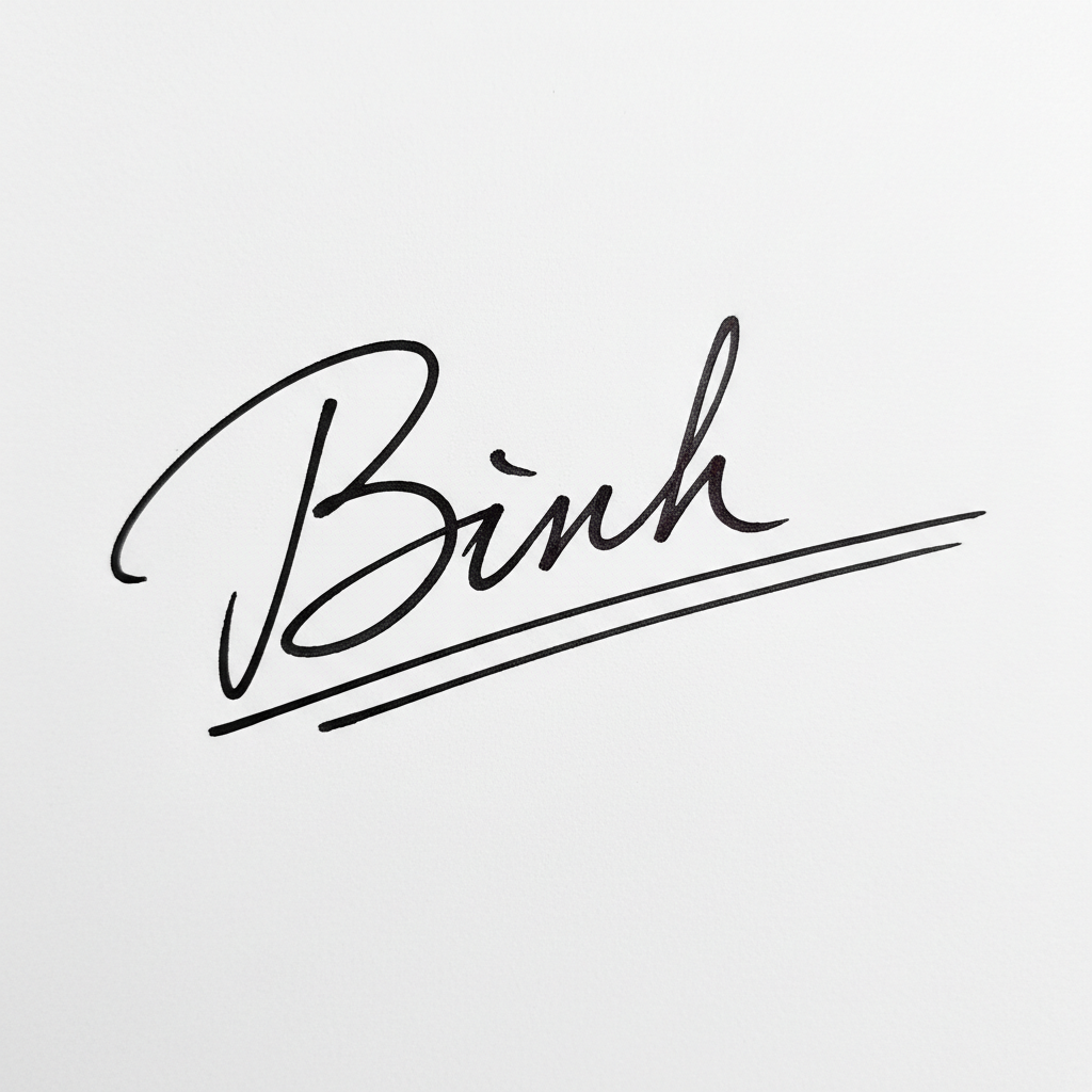 Mẫu chữ ký tên Bình số 7