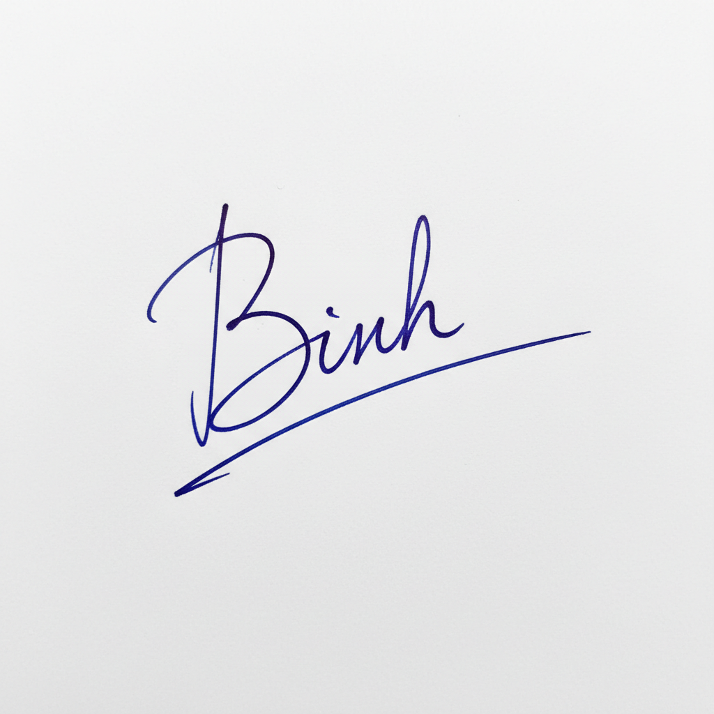 Các Mẫu Chữ Ký Tên Bình: Bí Quyết Tạo Dấu Ấn Độc Đáo và Thu Hút May Mắn Mẫu chữ ký tên Bình số 8