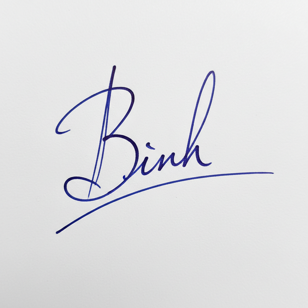 Mẫu chữ ký tên Bình số 8
