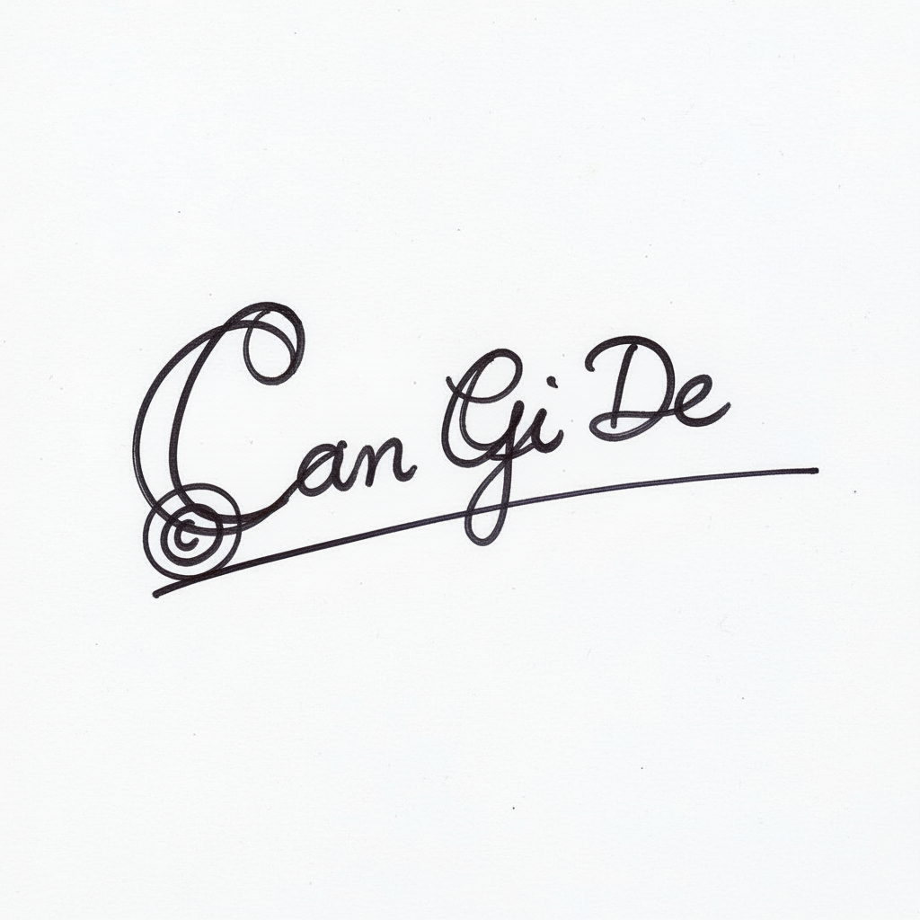 Mẫu chữ ký tên Cần Gì Để số 2