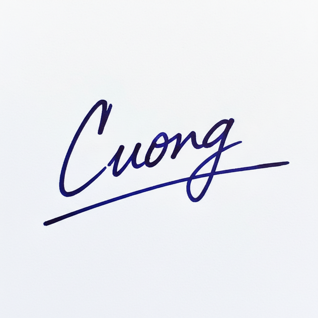 Mẫu chữ ký tên Cường số 9