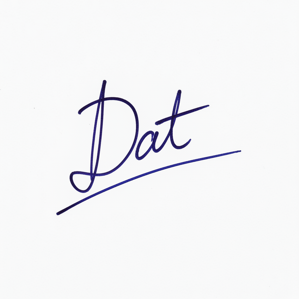 Mẫu chữ ký tên Đạt số 1