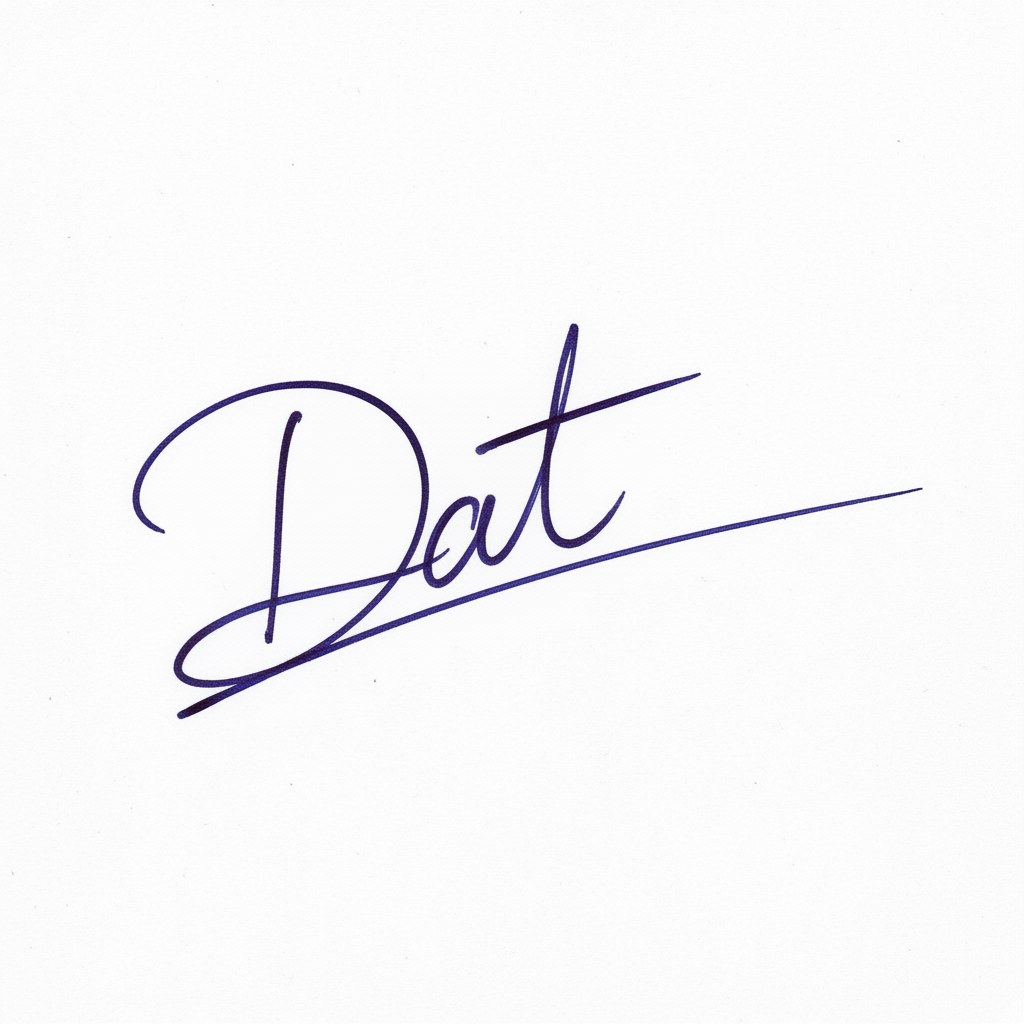 Mẫu chữ ký tên Đạt số 4