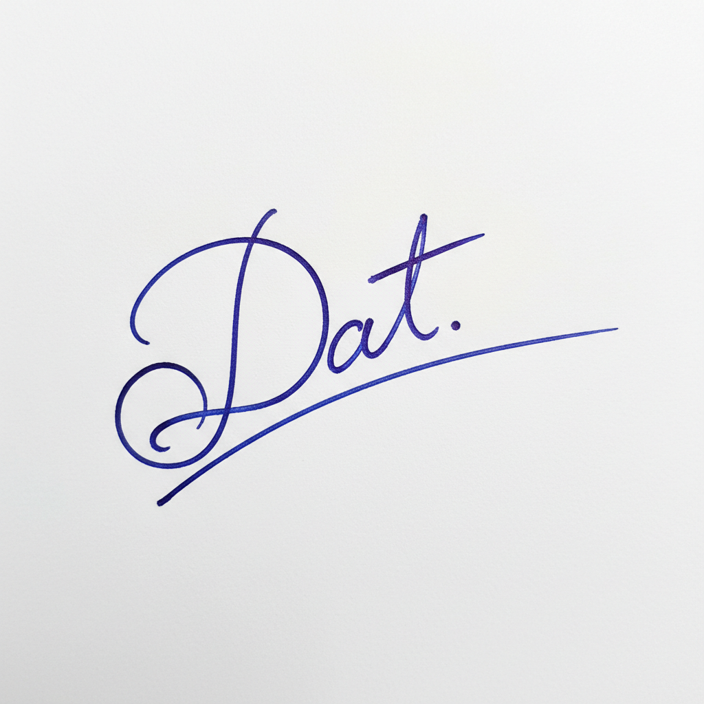 Mẫu chữ ký tên Đạt số 6