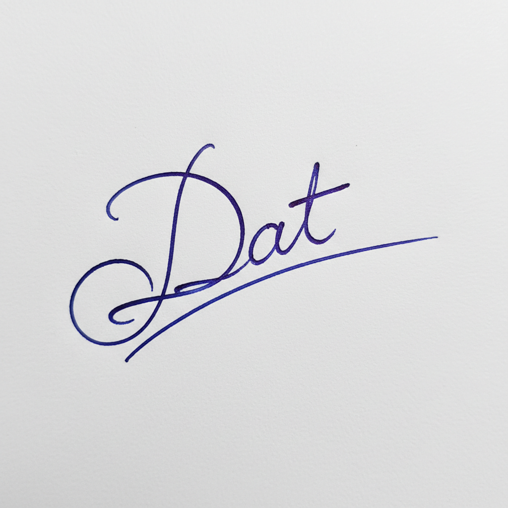 Mẫu chữ ký tên Đạt số 6