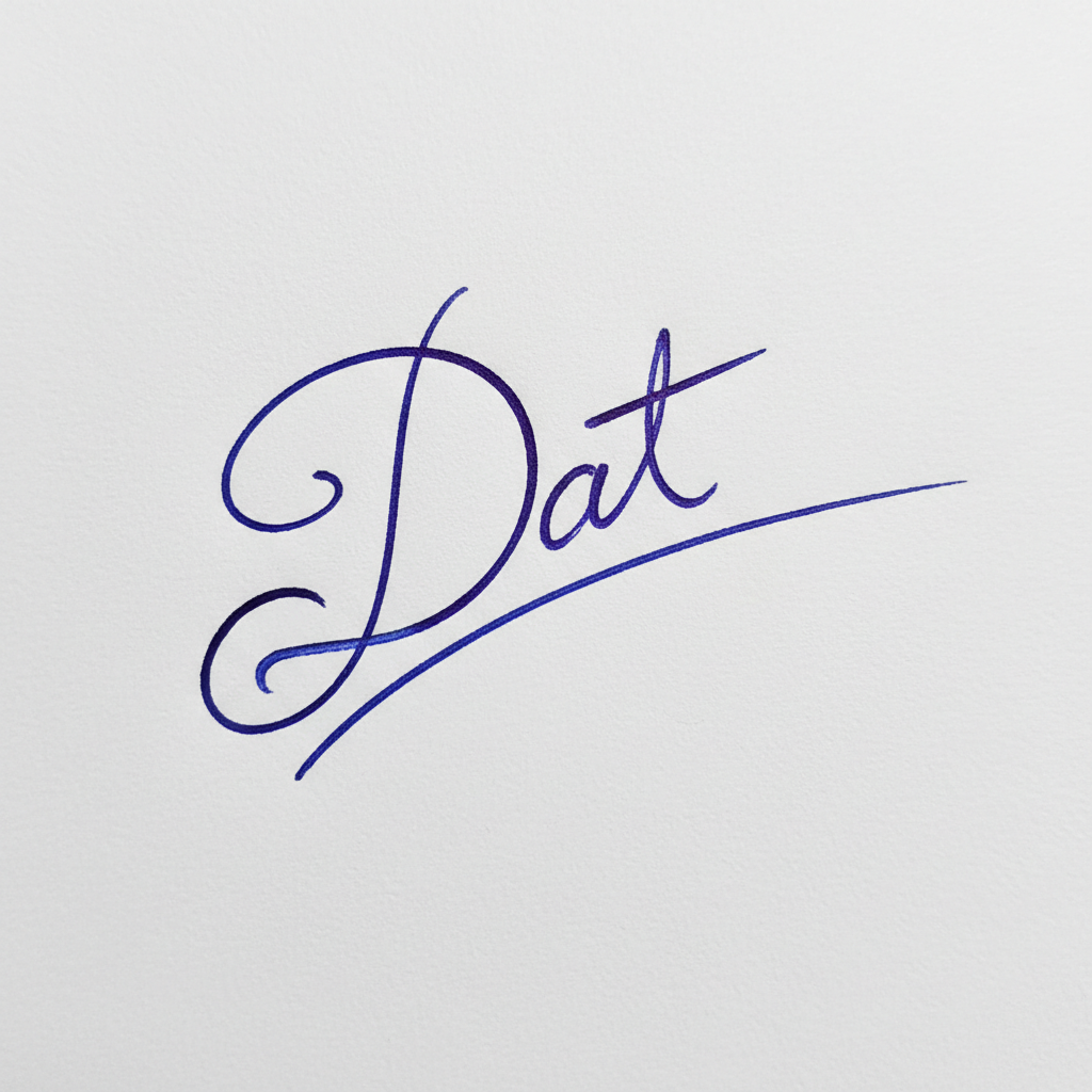 Mẫu chữ ký tên Đạt số 6