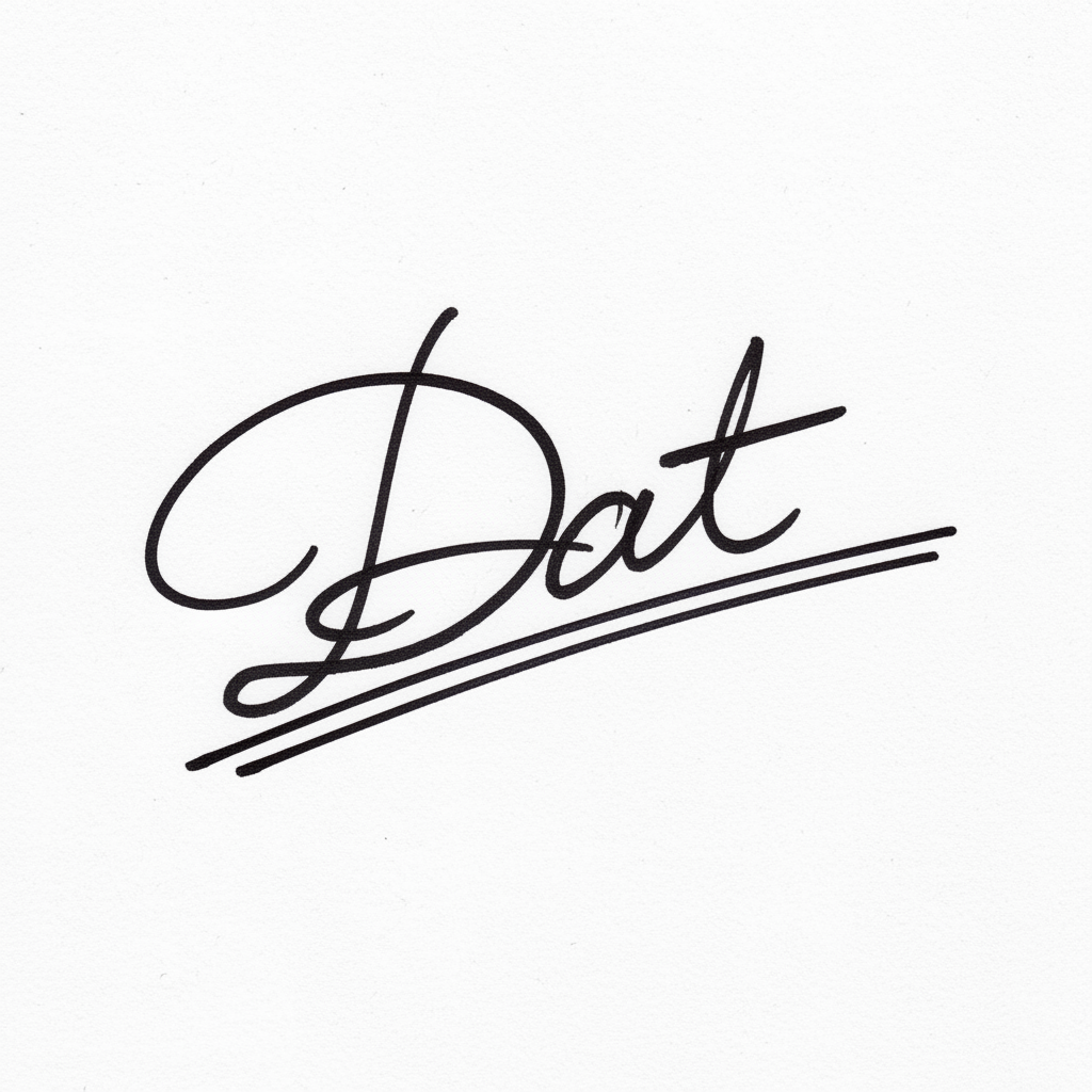 Mẫu chữ ký tên Đạt số 7