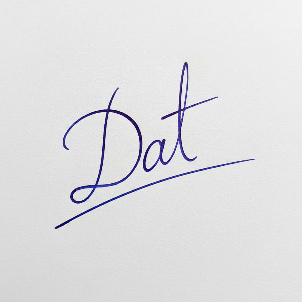 Mẫu chữ ký tên Đạt số 8
