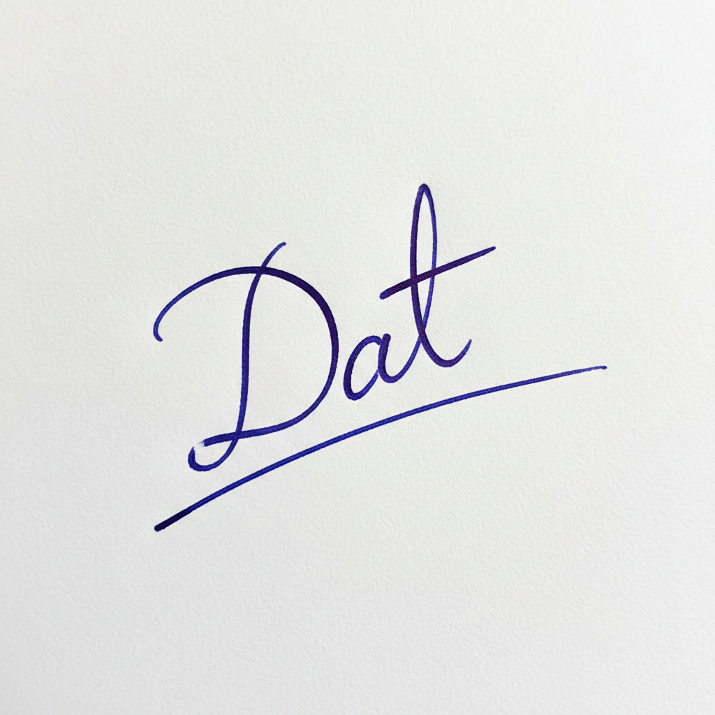 Mẫu chữ ký tên Đạt số 8