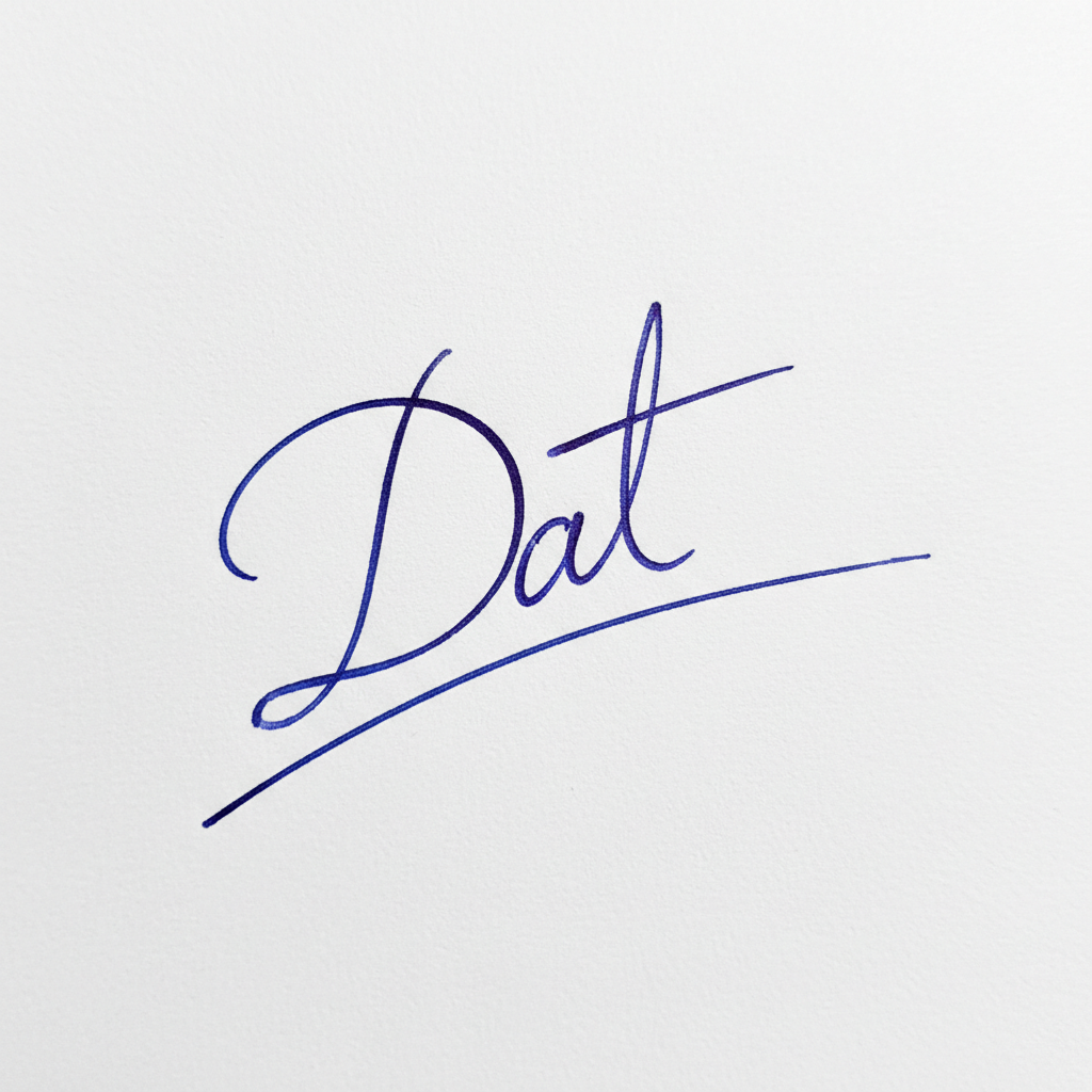 Mẫu chữ ký tên Đạt số 8